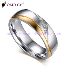 Gold Diamond Women Steel Jewelry Rings